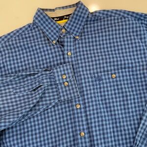 Wrangler George Strait Cowboy Cut Collection Button Down Gingham Plaid Shirt Med
